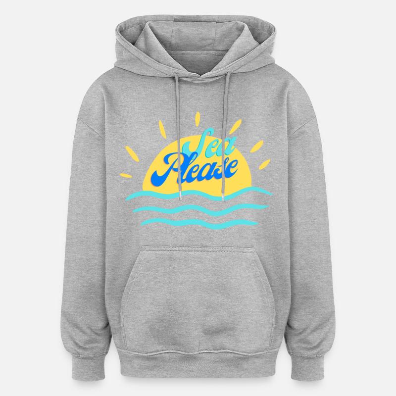 Meer bitte - Oversized Unisex Hoodie - Grau meliert