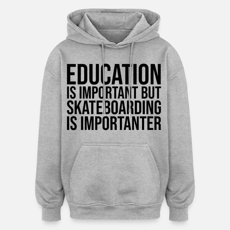 skateboard - Sweat à capuche oversize unisexe - gris chiné