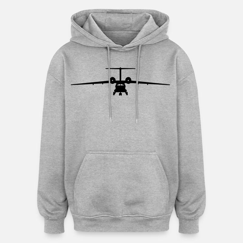 L’An-72 - Sweat à capuche oversize unisexe - gris chiné