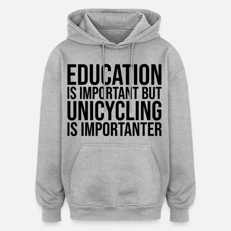 monocycle - Sweat à capuche oversize unisexe - gris chiné