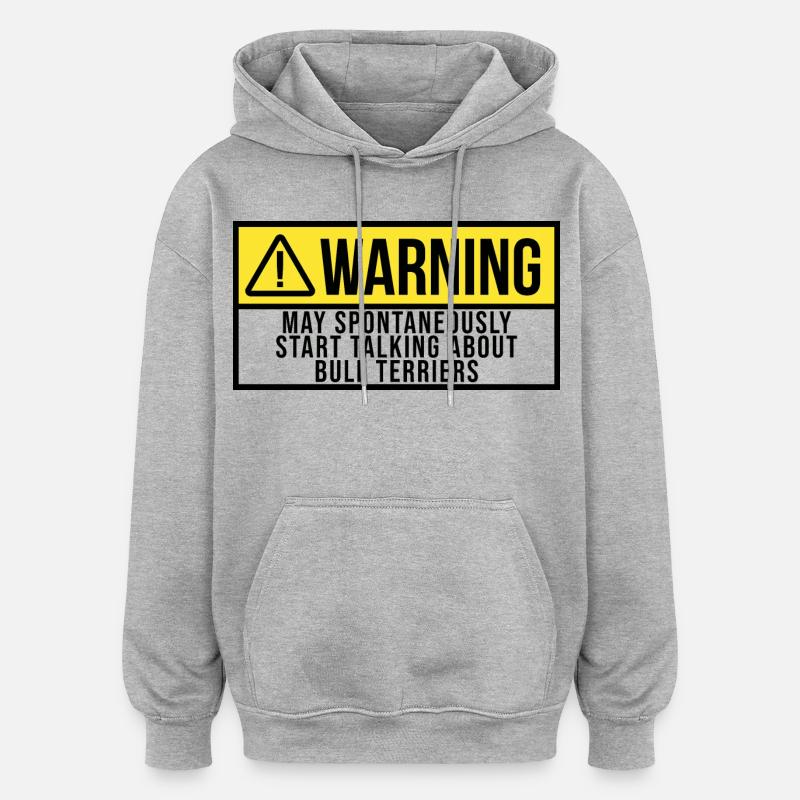 bull terrier - Sweat à capuche oversize unisexe - gris chiné