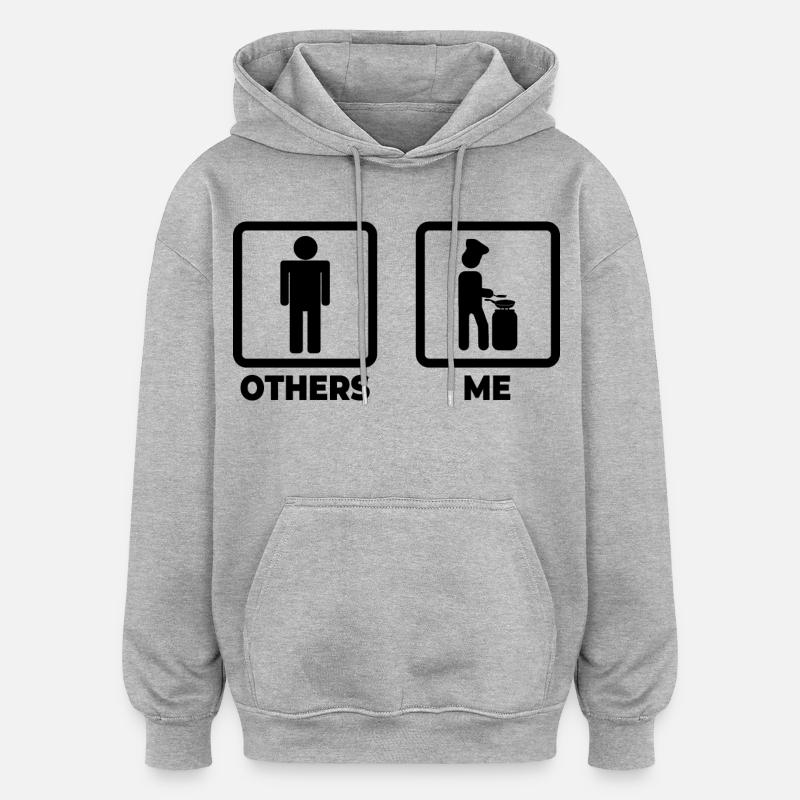 Moi en tant que cuisinier - Sweat à capuche oversize unisexe - gris chiné