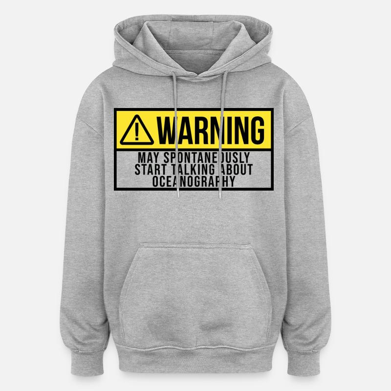 Océanographie - Sweat à capuche oversize unisexe - gris chiné