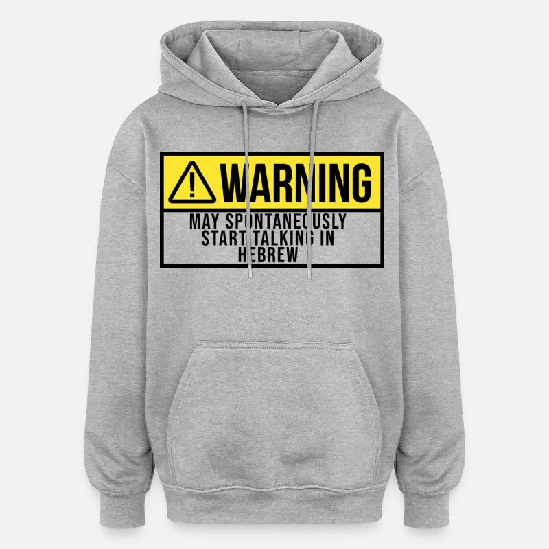 Hebräisch - Oversized Unisex Hoodie - Grau meliert