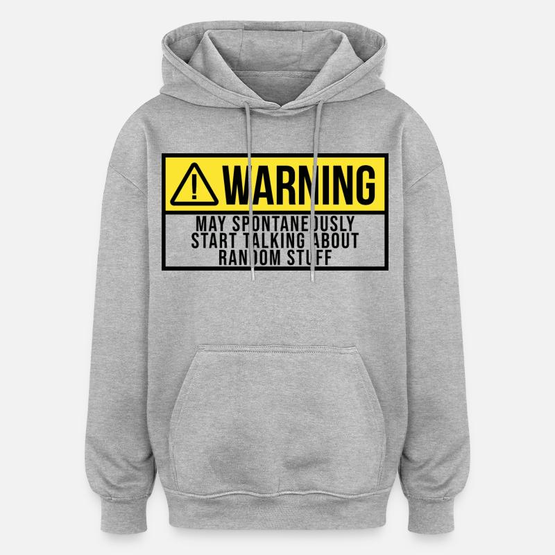 TDAH - Sweat à capuche oversize unisexe - gris chiné