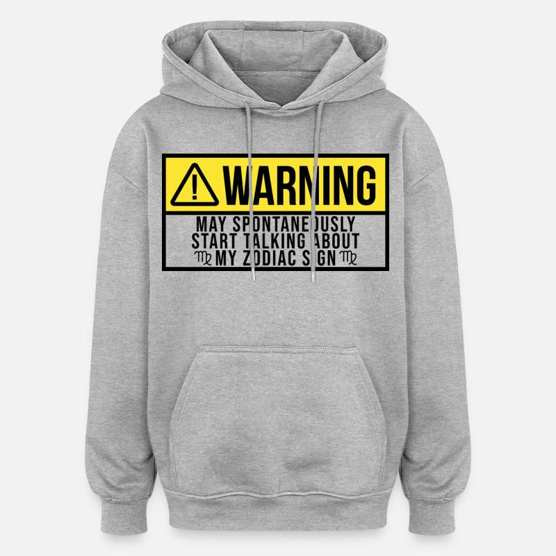 Vierge - Sweat à capuche oversize unisexe - gris chiné