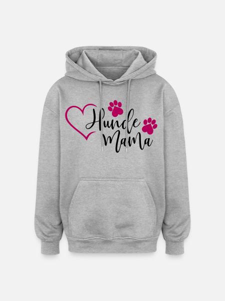 Hund Hunde Mama - Oversized Unisex Hoodie - Grau meliert