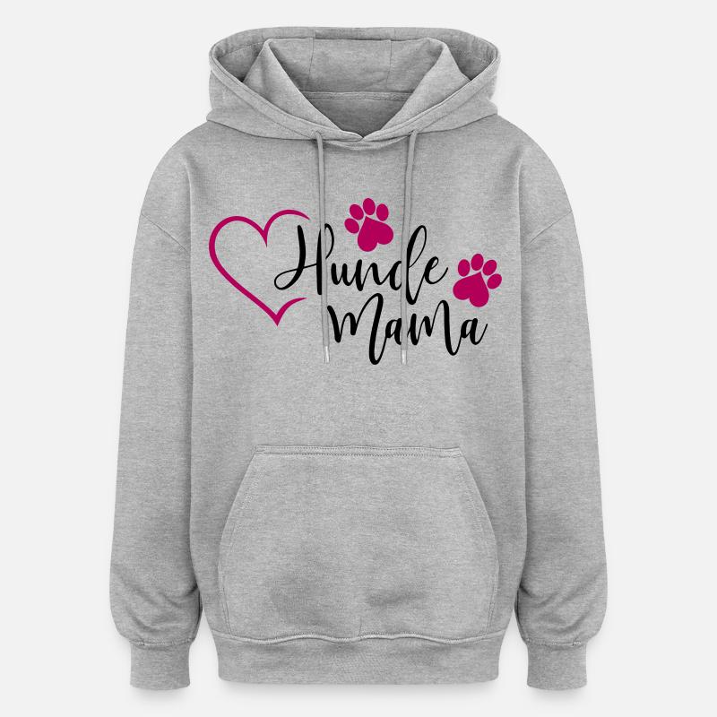 Hund Hunde Mama - Oversized Unisex Hoodie - Grau meliert