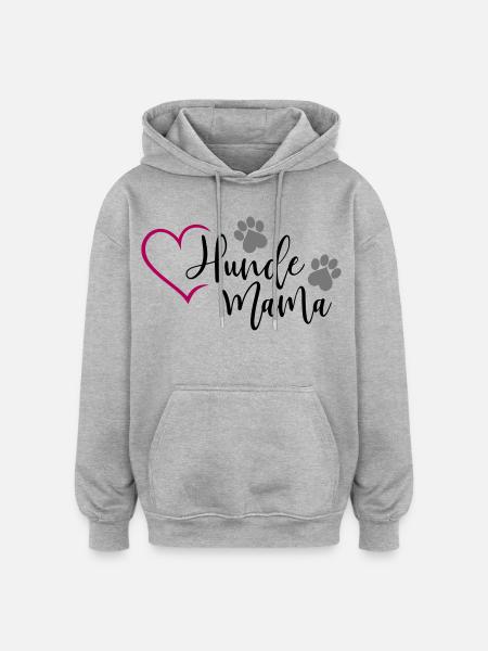 Hund Hunde Mama  - Oversized Unisex Hoodie - Grau meliert