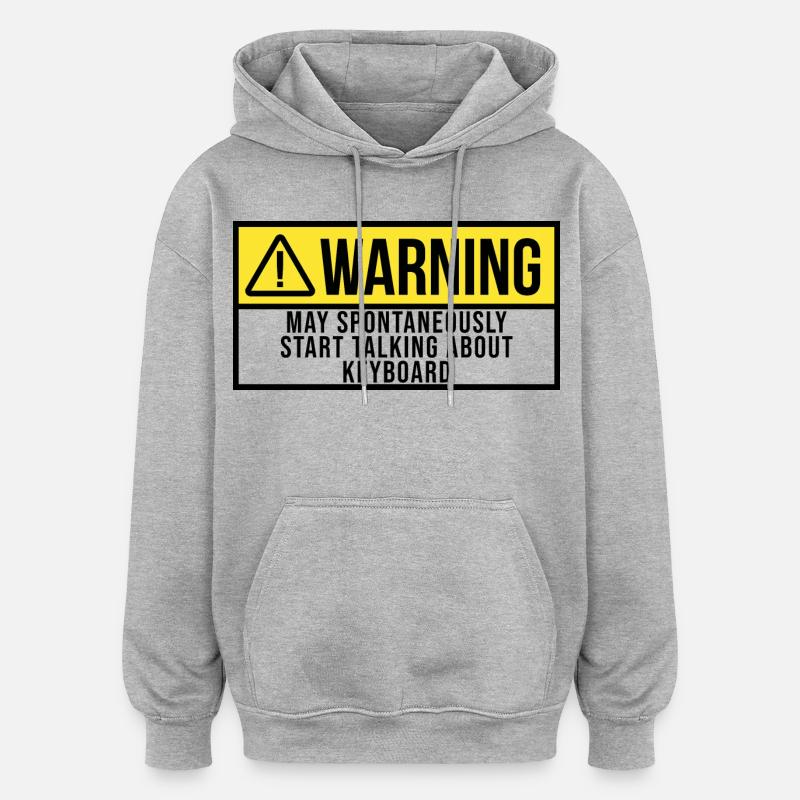 clavier - Sweat à capuche oversize unisexe - gris chiné