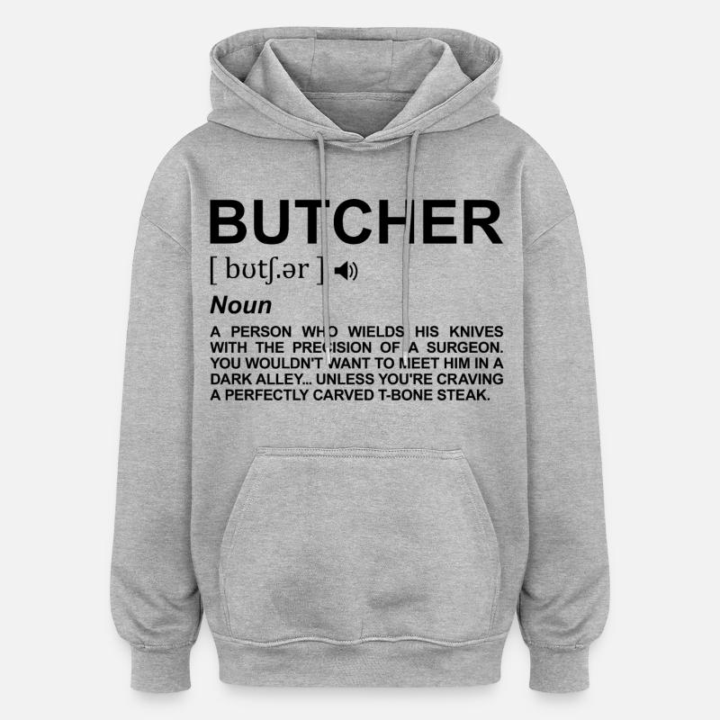 Metzger Bedeutung - Oversized Unisex Hoodie - Grau meliert