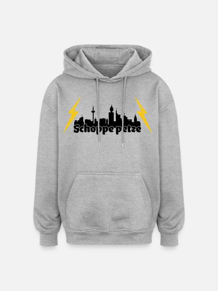 Schoppe petze ffm skyline - Oversized Unisex Hoodie - Grau meliert