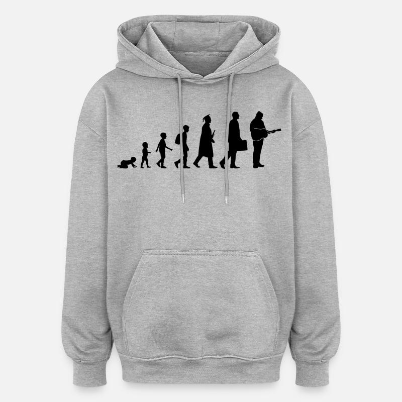 Développement du guitariste - Sweat à capuche oversize unisexe - gris chiné