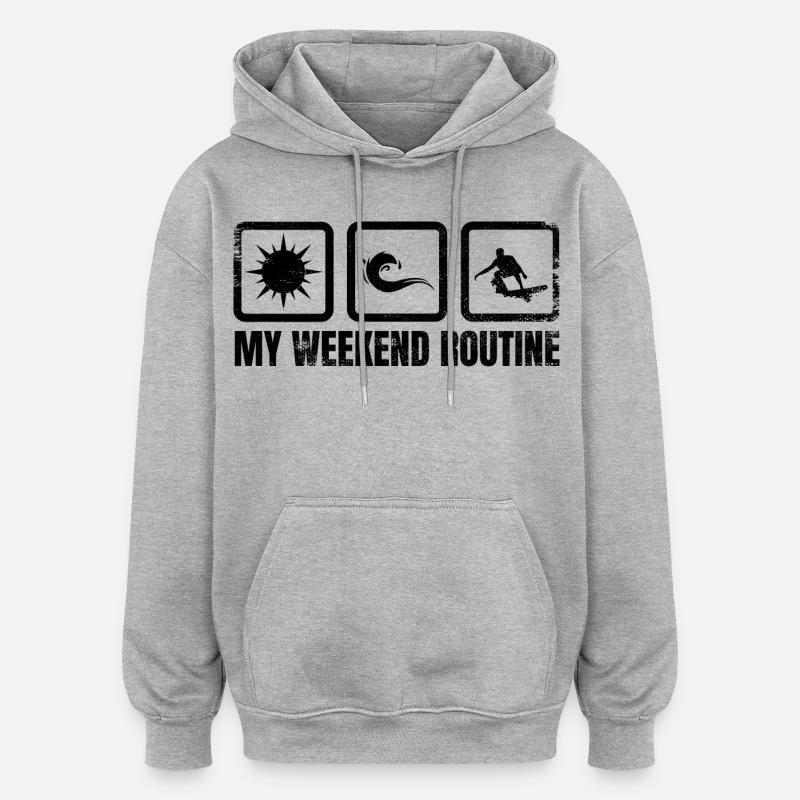 Amateurs de surf - Sweat à capuche oversize unisexe - gris chiné