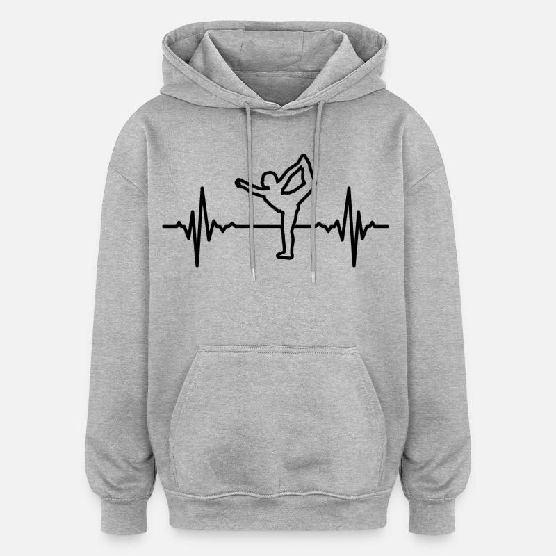 Fréquence cardiaque de Yogini - Sweat à capuche oversize unisexe - gris chiné