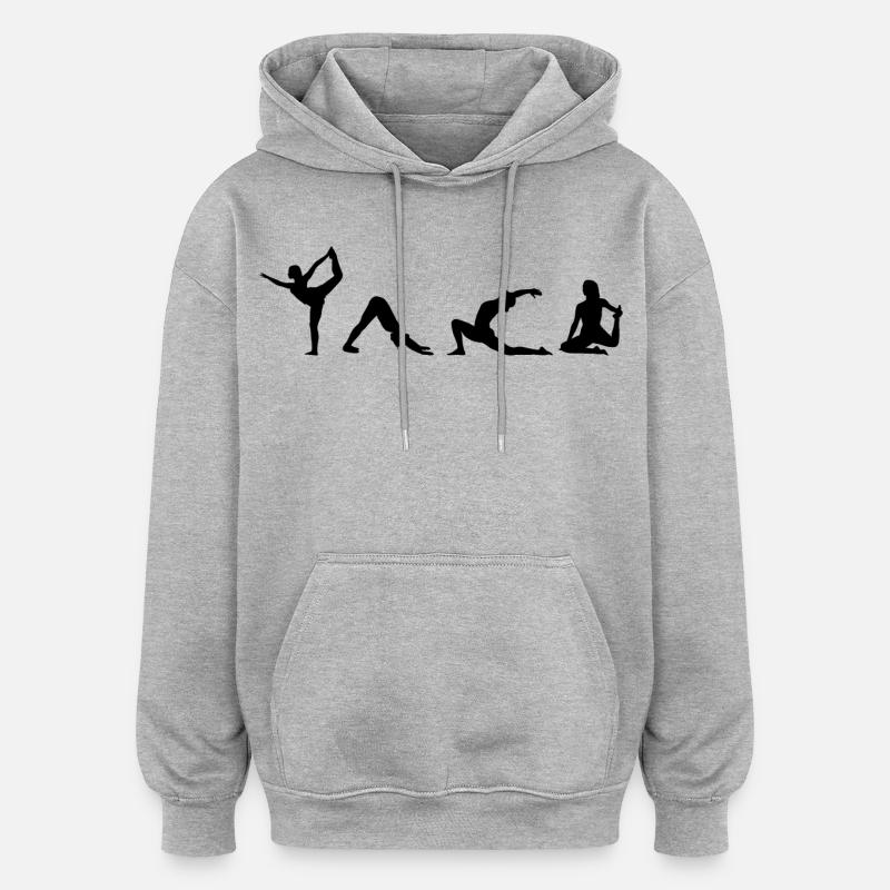 Dessin de Yogini - Sweat à capuche oversize unisexe - gris chiné