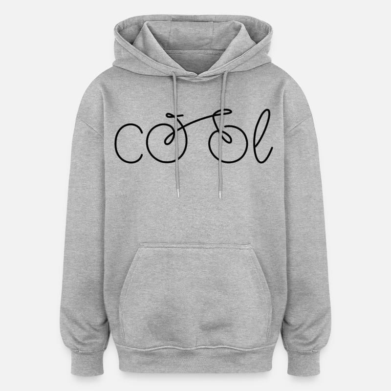 Bicyclette - Sweat à capuche oversize unisexe - gris chiné