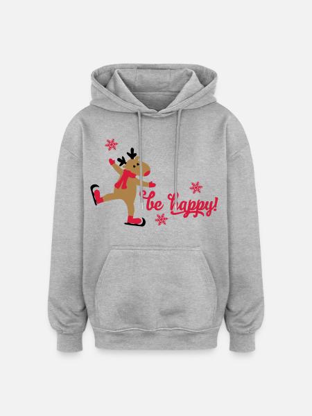 Funny Christmas - Oversized Unisex Hoodie - heather grey