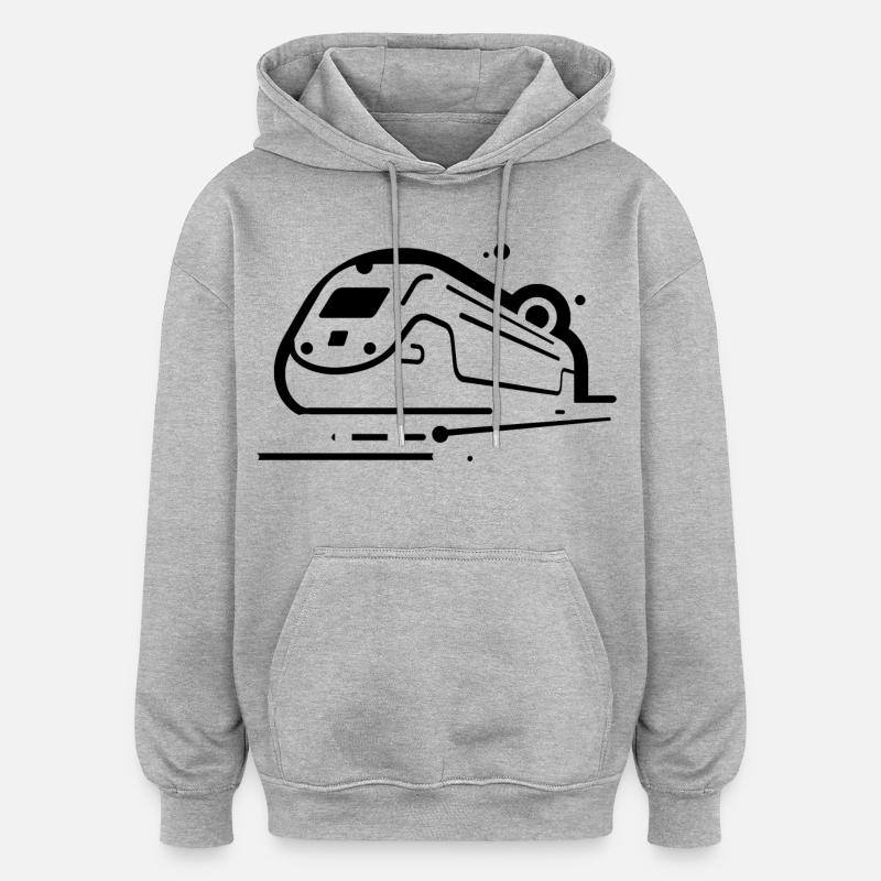 Train Style BD - Sweat à capuche oversize unisexe - gris chiné