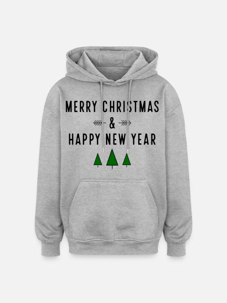 Merry Christmas - Oversized Unisex Hoodie - heather grey