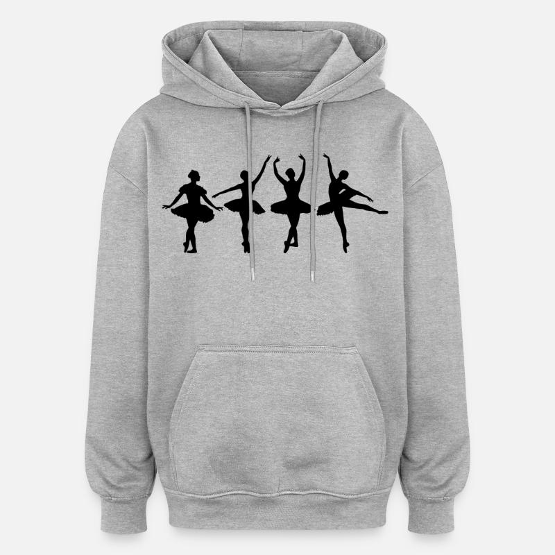 Danse de ballet - Sweat à capuche oversize unisexe - gris chiné
