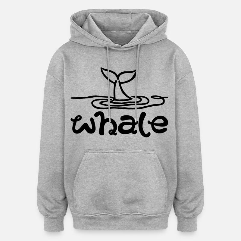 Le signe de la baleine - Sweat à capuche oversize unisexe - gris chiné