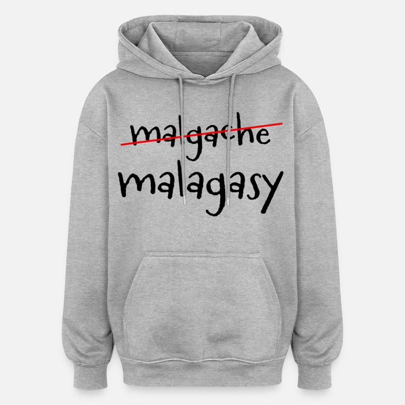 Ligne Rouge Diagonale - Sweat à capuche oversize unisexe - gris chiné
