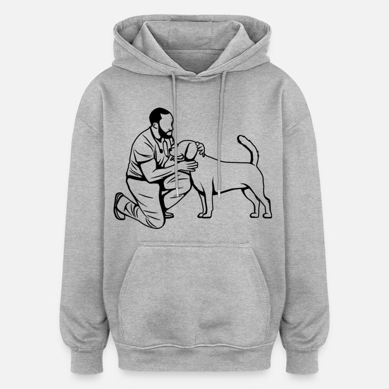 Technicien vétérinaire - Sweat à capuche oversize unisexe - gris chiné