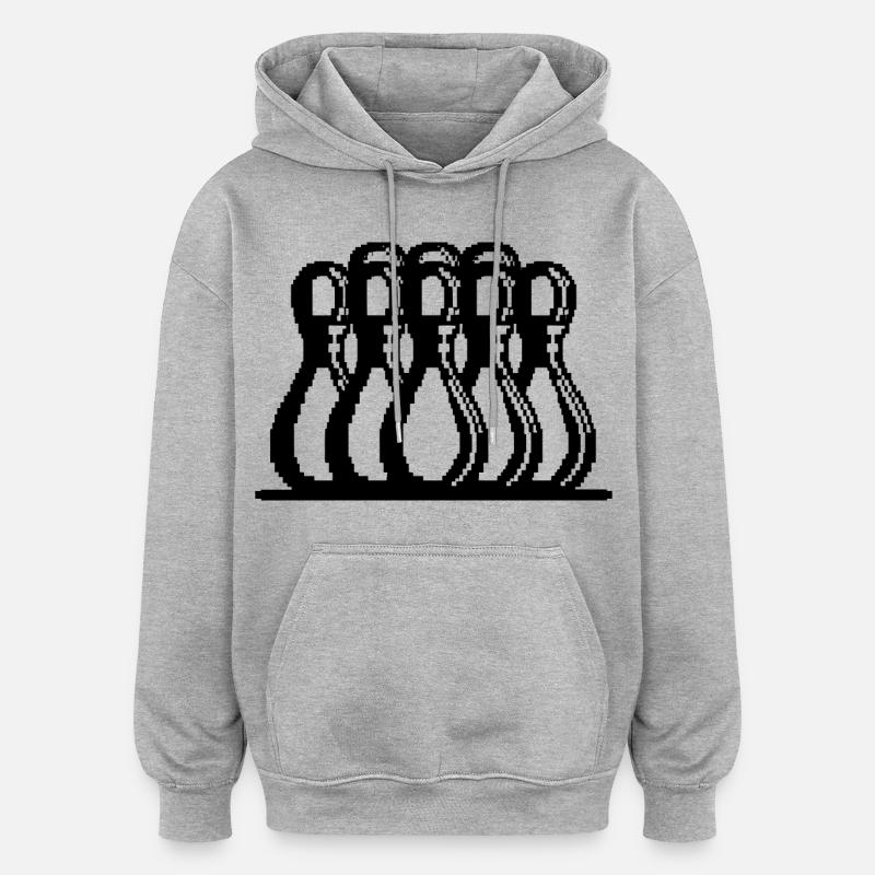 Bowling Pixel Kunst - Oversized Unisex Hoodie - Grau meliert