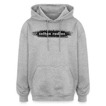 selten radlos reifenabdruck spruch radfahren - Oversized Unisex Hoodie - Grau meliert - Vorne - Noah (186cm)