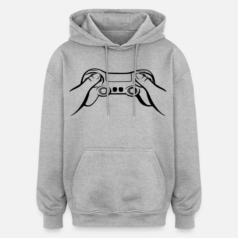 Gamecontroller schwarz - Oversized Unisex Hoodie - Grau meliert