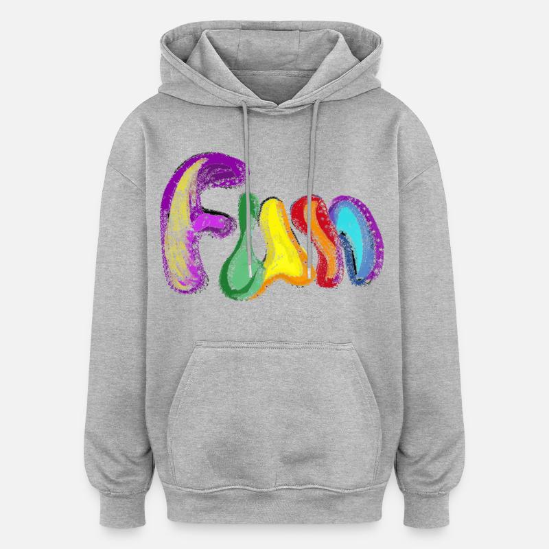 AMUSEMENT - Sweat à capuche oversize unisexe - gris chiné