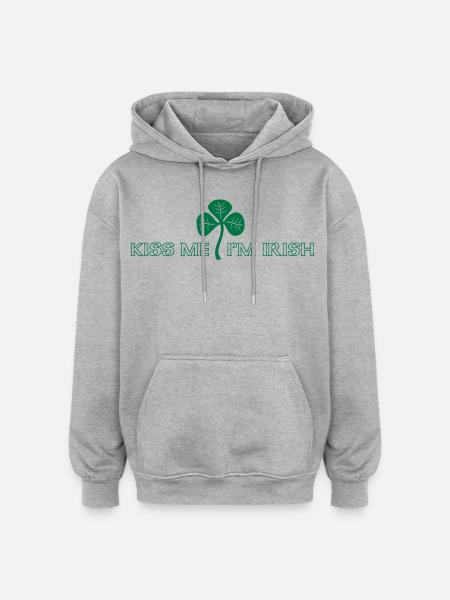 Kiss Me Im Irish - Oversized Unisex Hoodie - heather grey
