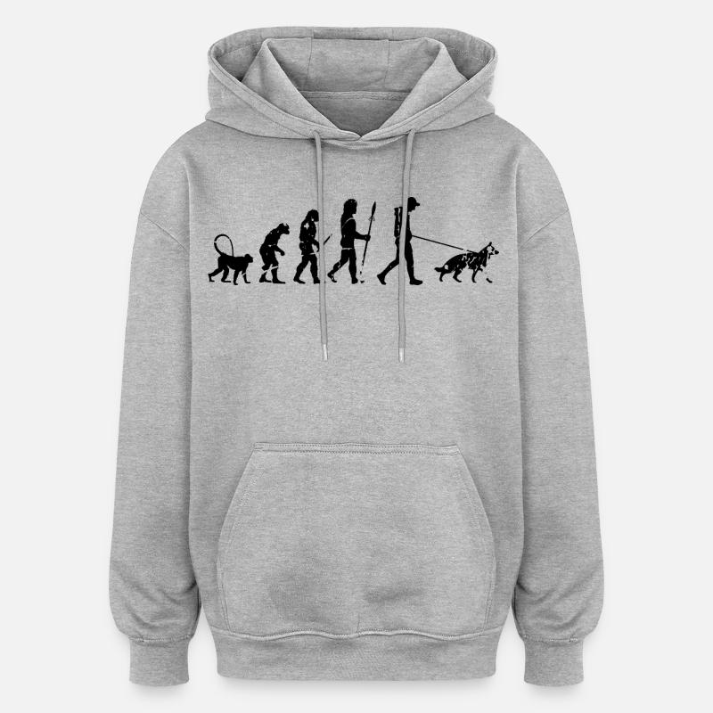 Deutscher Schäferhund Evolution - Oversized Unisex Hoodie - Grau meliert