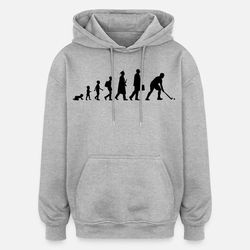 Développement du hockey sur gazon - Sweat à capuche oversize unisexe - gris chiné