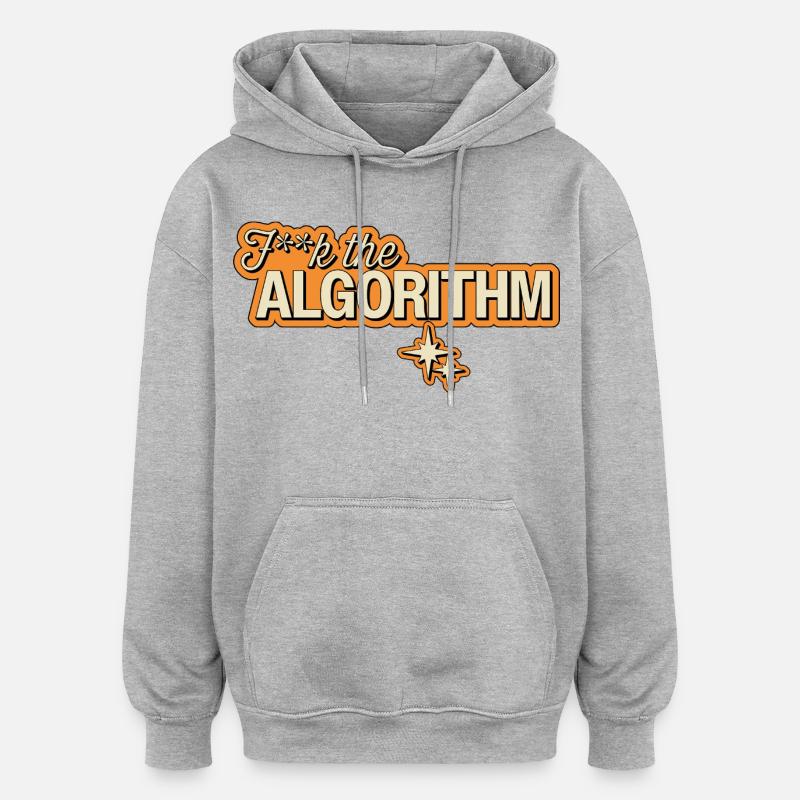 Fk the Algorithm – Digitale Rebellion - Oversized Unisex Hoodie - Grau meliert