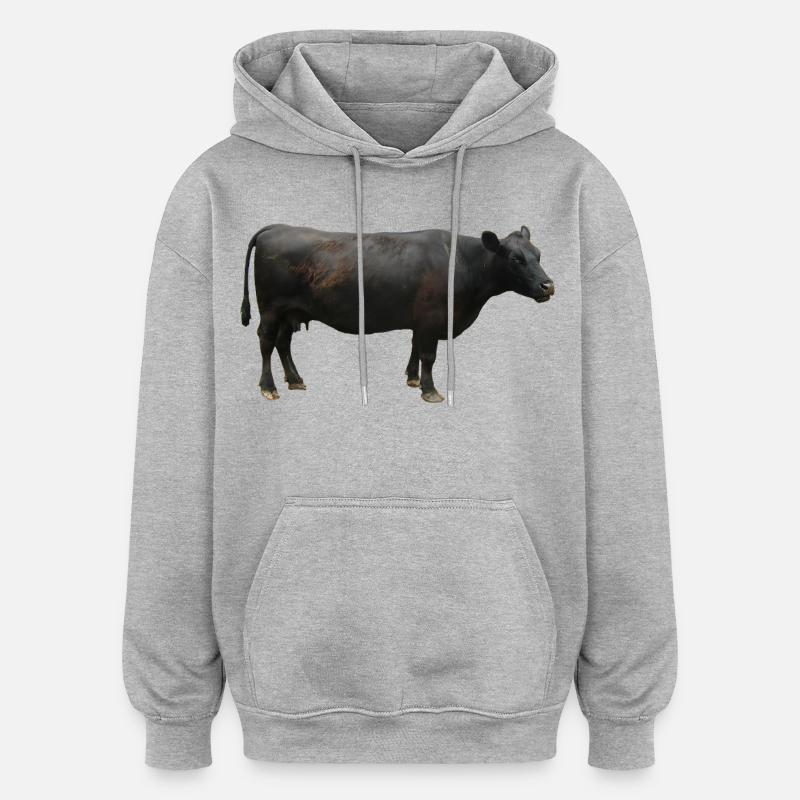Boeuf noir - Sweat à capuche oversize unisexe - gris chiné