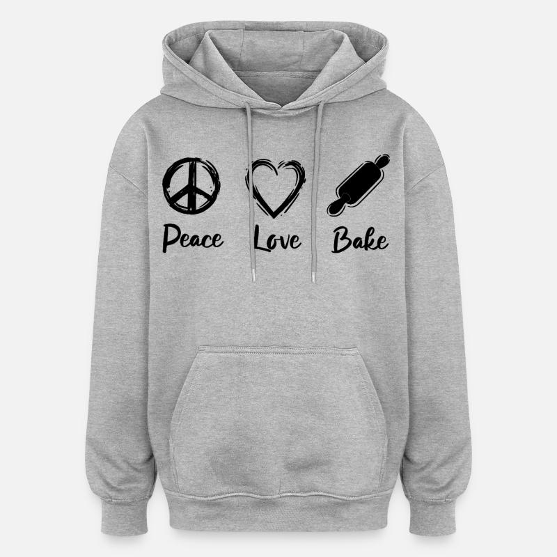 J’adore cuisiner - Sweat à capuche oversize unisexe - gris chiné