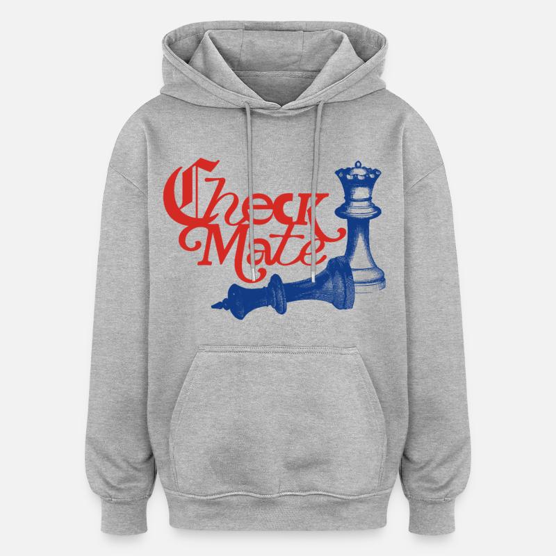 Déclaration de Check Mate - Sweat à capuche oversize unisexe - gris chiné