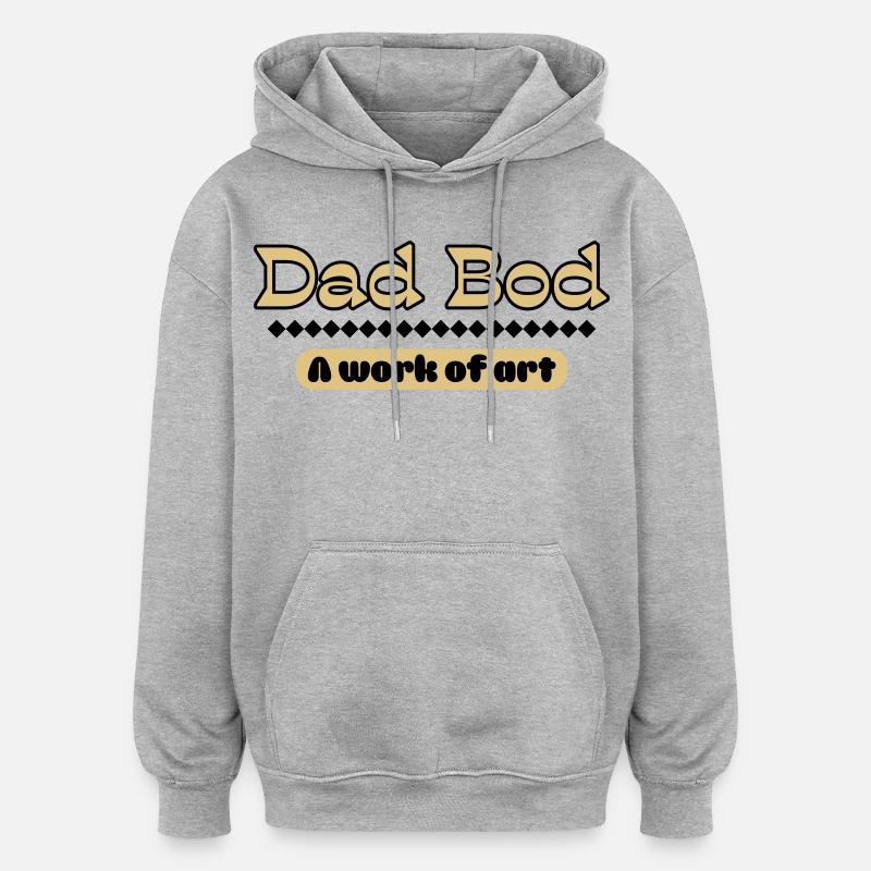 Dad Bod – Kunstvolles Statement für Väter - Oversized Unisex Hoodie - Grau meliert