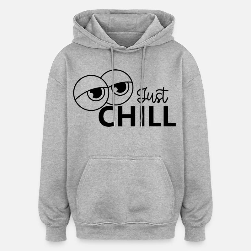 Juste se détendre / Juste détendu - Sweat à capuche oversize unisexe - gris chiné