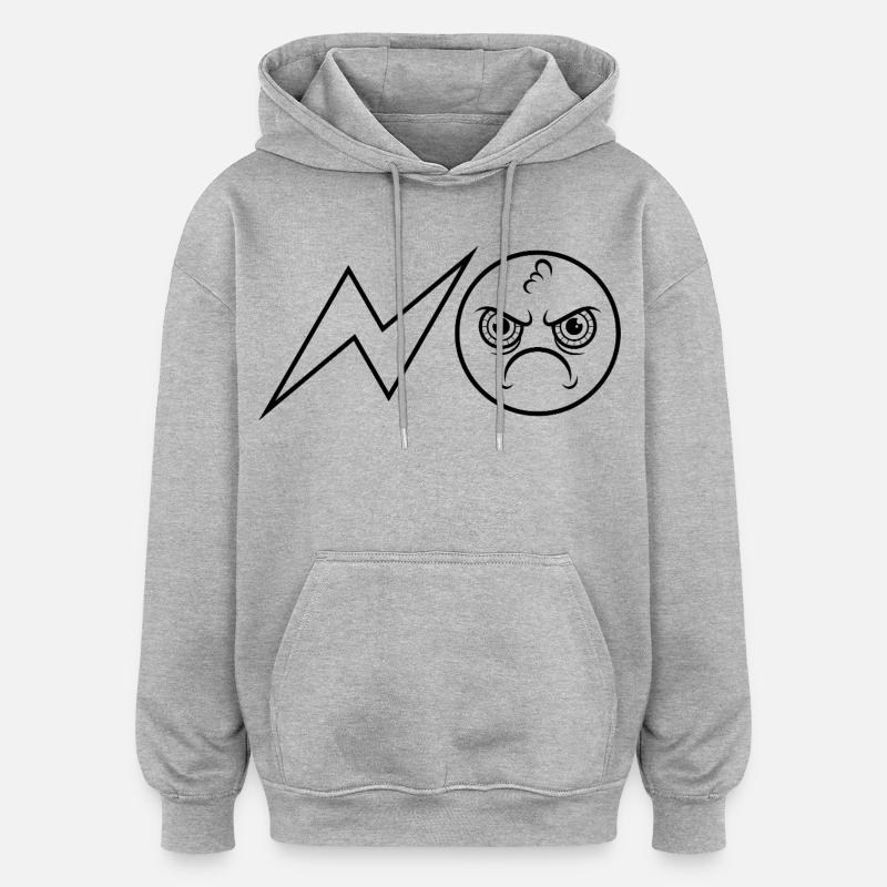 NON / Non / Non / Jamais / Non - Sweat à capuche oversize unisexe - gris chiné