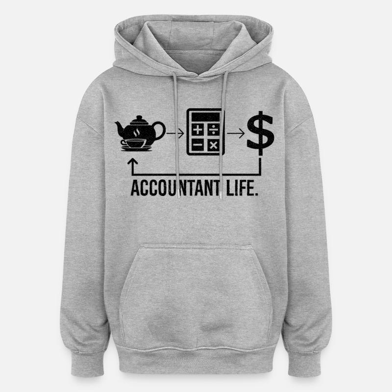 Vie comptable - Sweat à capuche oversize unisexe - gris chiné