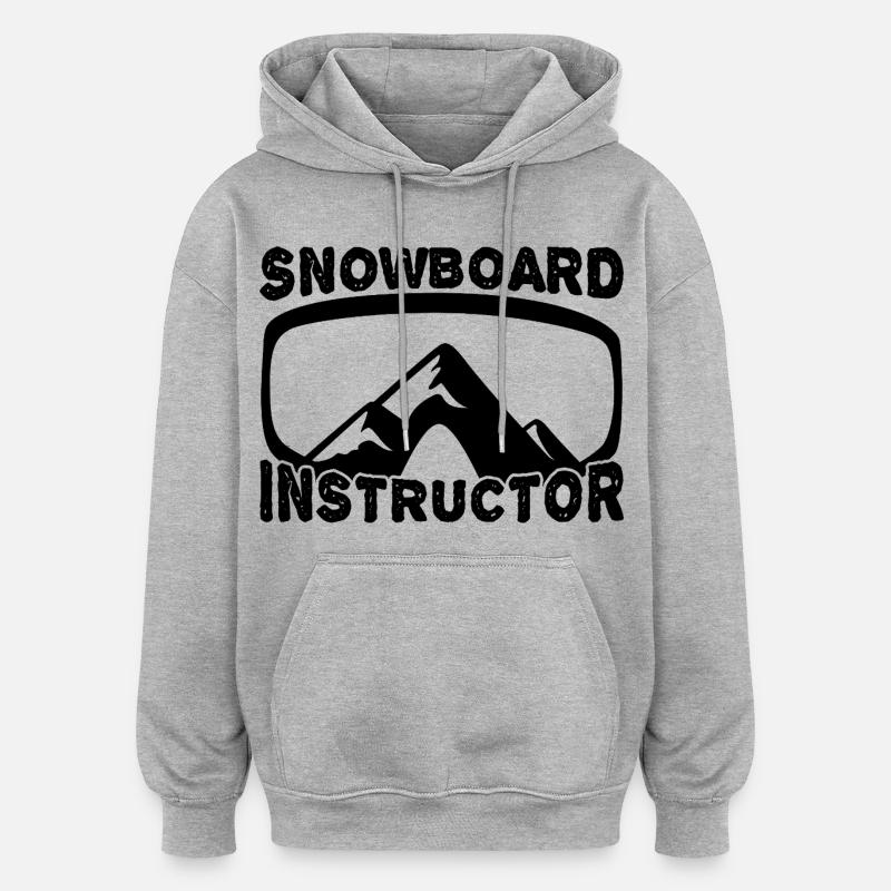 Moniteur de snowboard - Sweat à capuche oversize unisexe - gris chiné