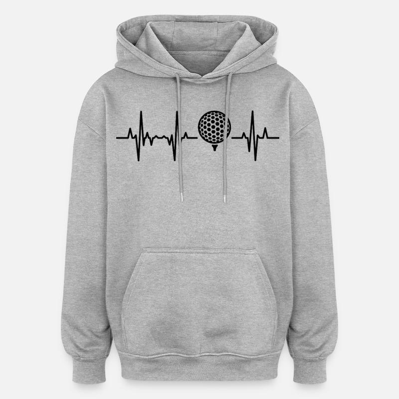 Cardiogramme de golf - Sweat à capuche oversize unisexe - gris chiné