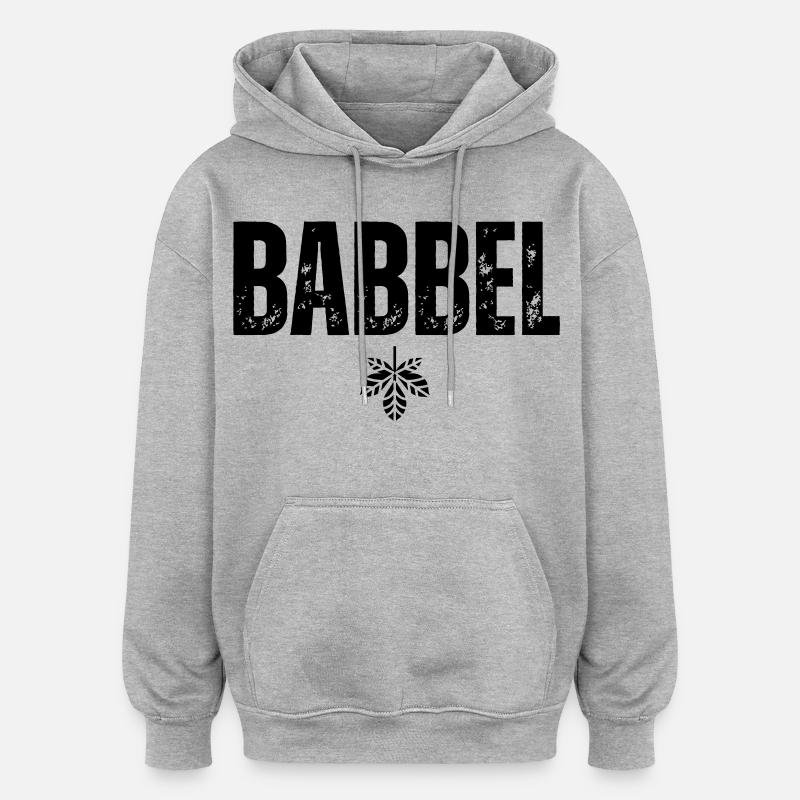 Babbel - Sweat à capuche oversize unisexe - gris chiné