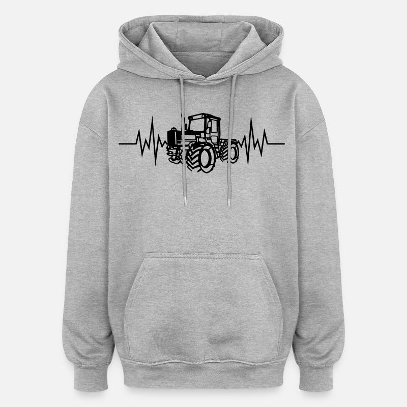 MB Trac 01 Herzfrq - Oversized Unisex Hoodie - Grau meliert