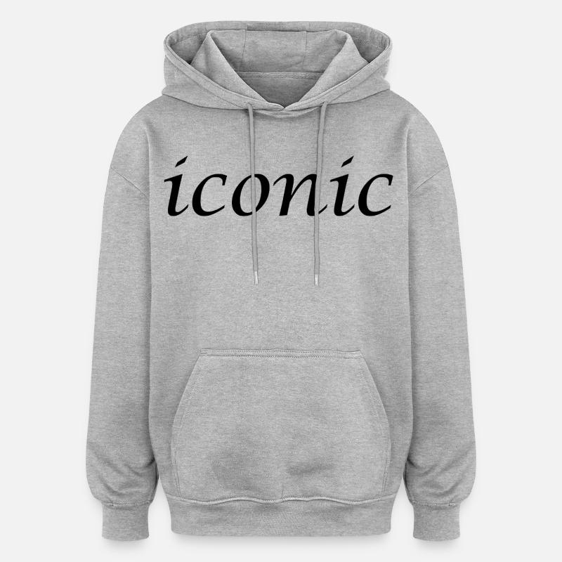 ICONIQUE - Sweat à capuche oversize unisexe - gris chiné