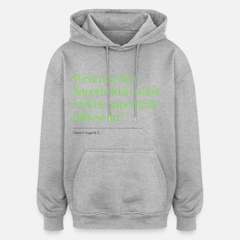 Question n° 3 sur l’enregistrement - Sweat à capuche oversize unisexe - gris chiné