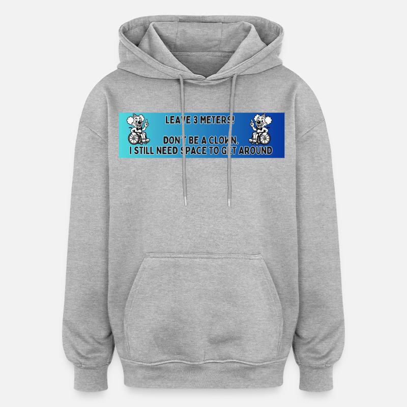 Autoaufkleber eines Rollstuhlclowns # - Oversized Unisex Hoodie - Grau meliert